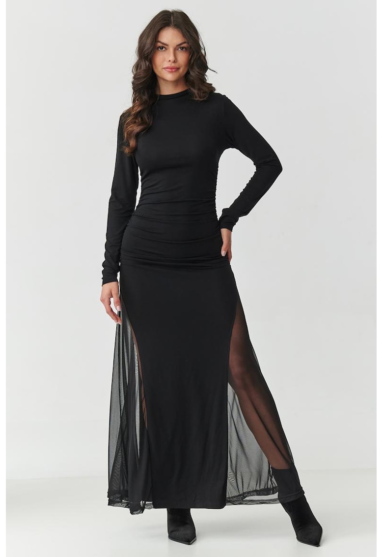 Rochie maxi eleganta cu insertii din tul