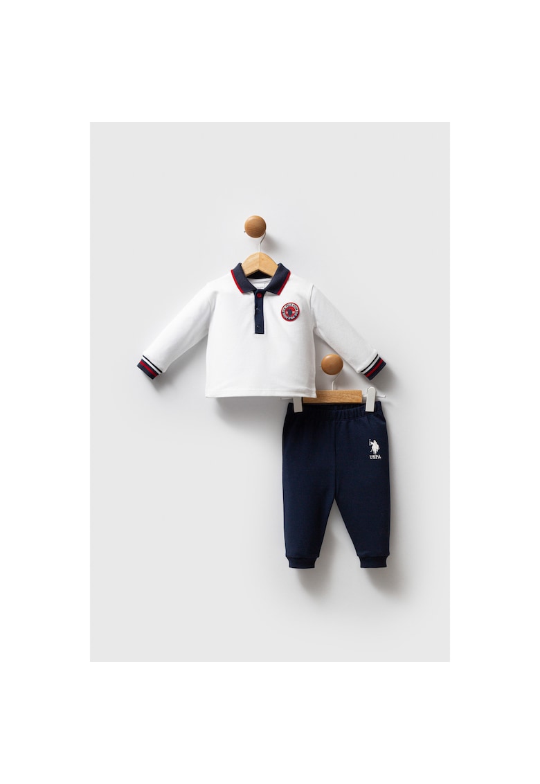 Set doua piese pentru bebelusi - USB2534-YD-V1 - Albastru inchis - Alb