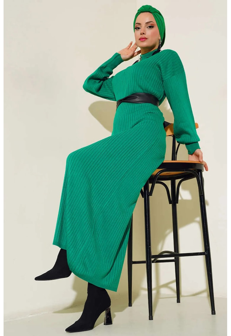 Rochie - Tricot - Verde -