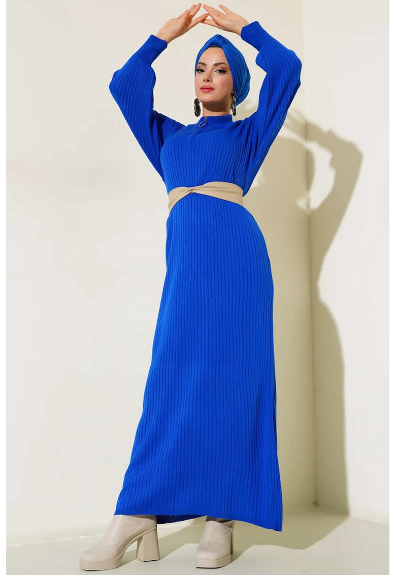Big Dart Rochie - Tricot - Albastru marocan -