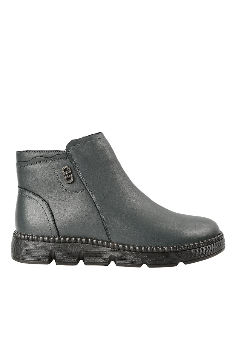 Ghete casual - dama - 58011-1 gri - piele naturala