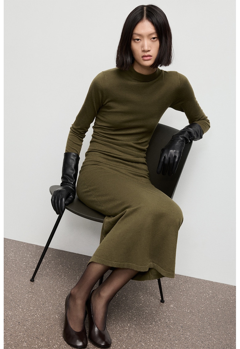 Rochie midi cambrata - Verde masliniu