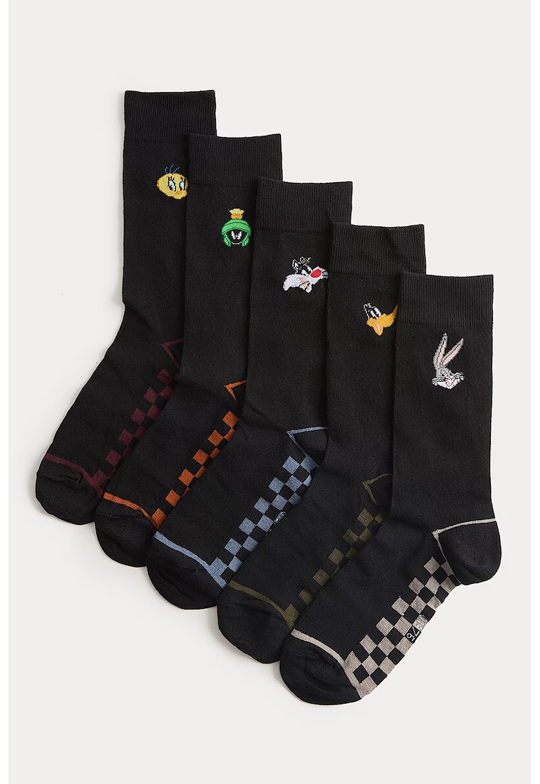 Set de sosete Looney Tunes™ - 5 perechi - Negru/Multicolor