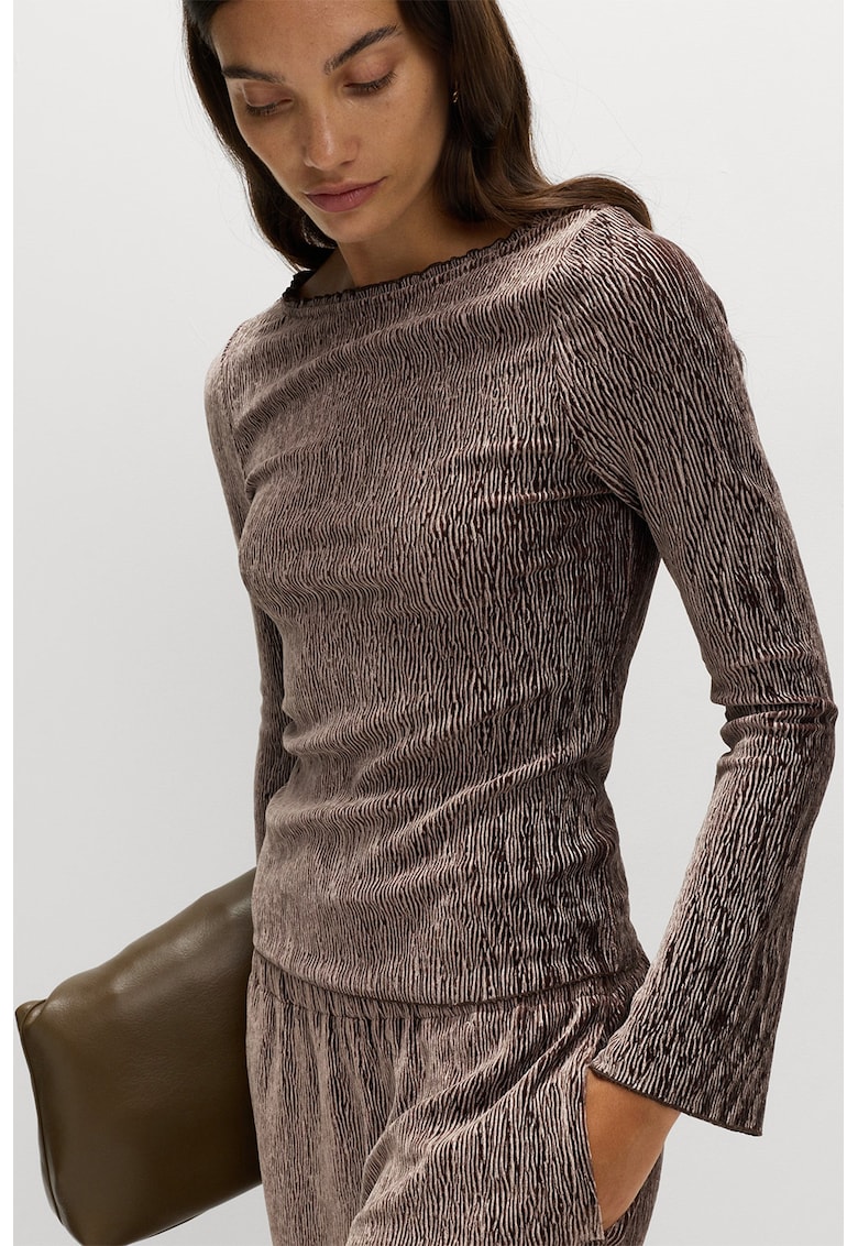 Marks Spencer Bluza texturata cu maneci evazate - Maro melange
