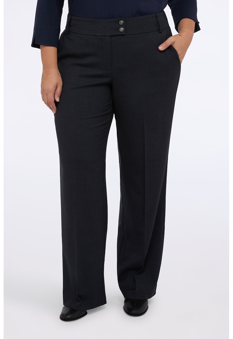 Pantaloni eleganti cu talie medie - Negru
