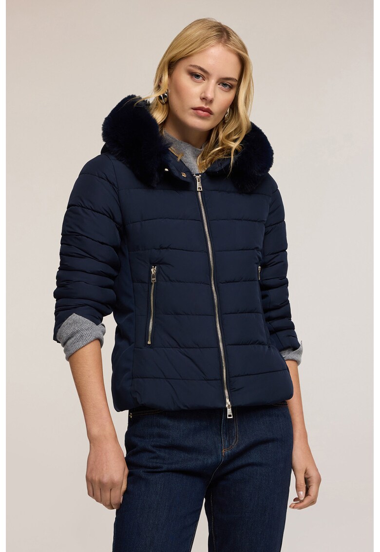 Jacheta cu buzunare laterale si gluga