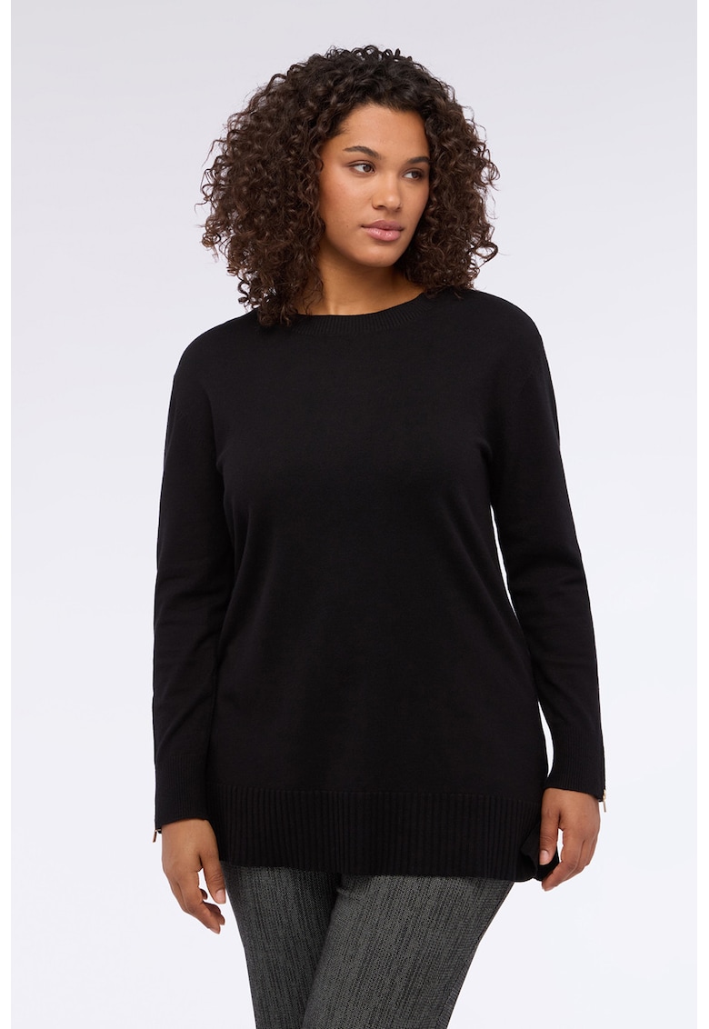 Pulover uni cu mansete cu fermoar