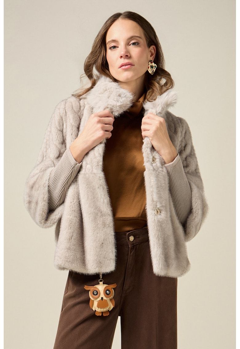 Palton cu blana sintetica