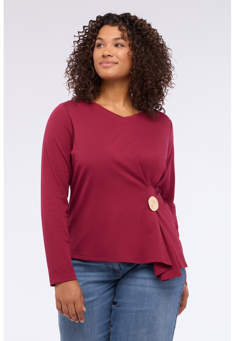 Bluza cu terminatie asimetrica si decolteu in V