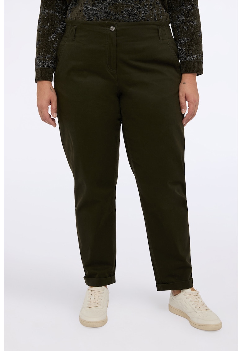 Pantaloni drepti cu talie elastica