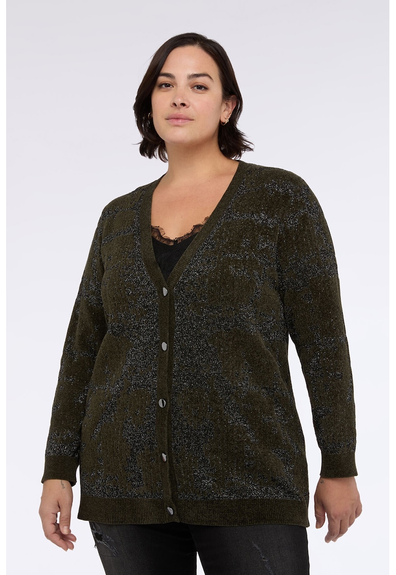 Cardigan cu insertii stralucitoare - Gri antracit