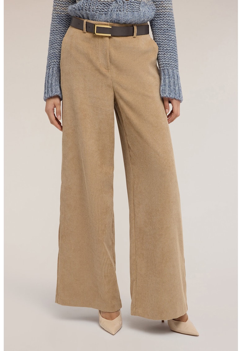 Pantaloni din reiat cu croiala ampla