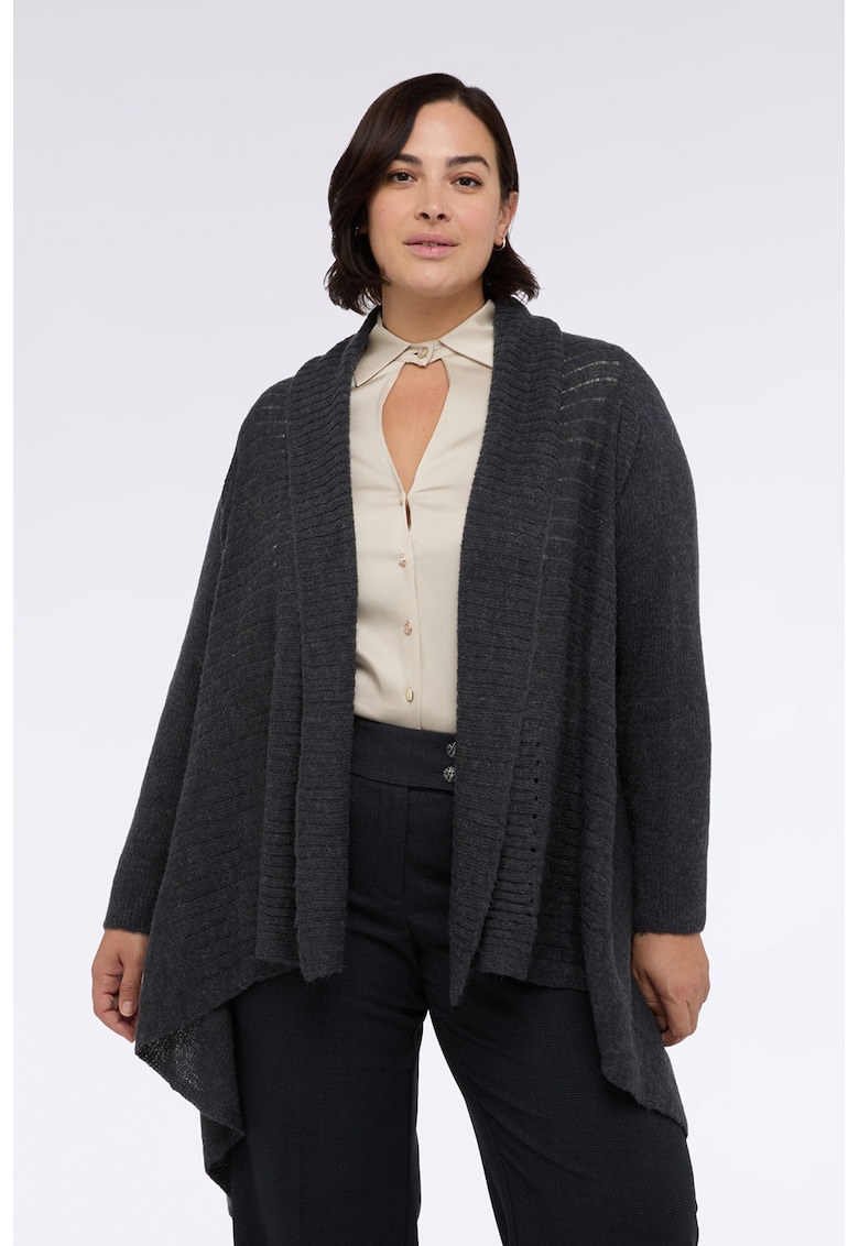 Cardigan asimetric din ametsec de lana
