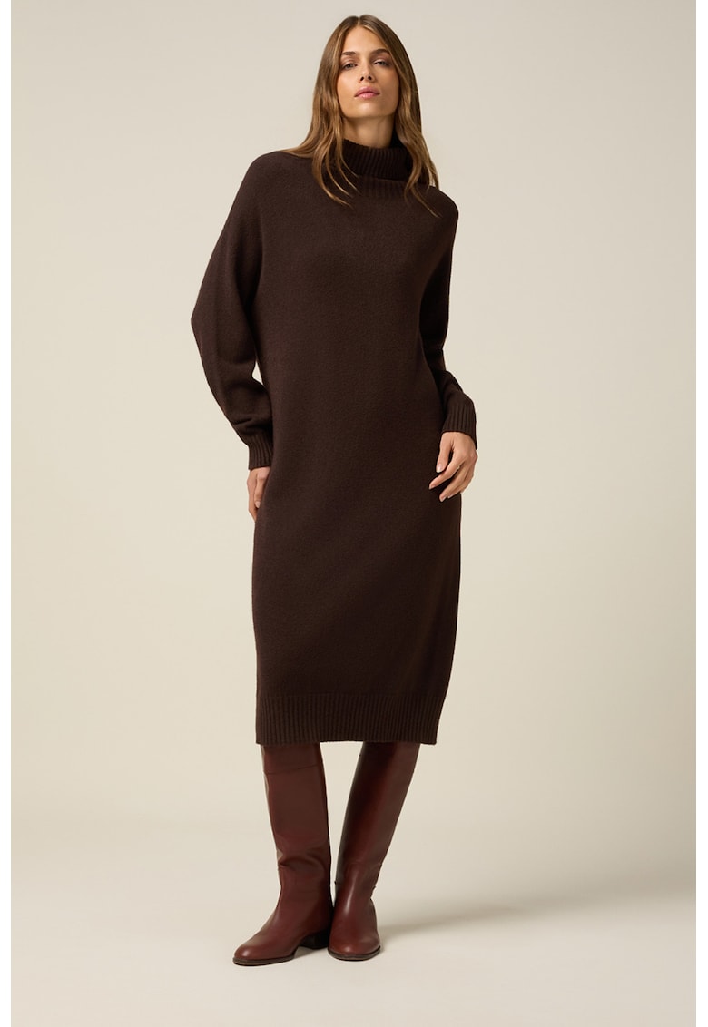 Rochie din tricot cu guler inalt
