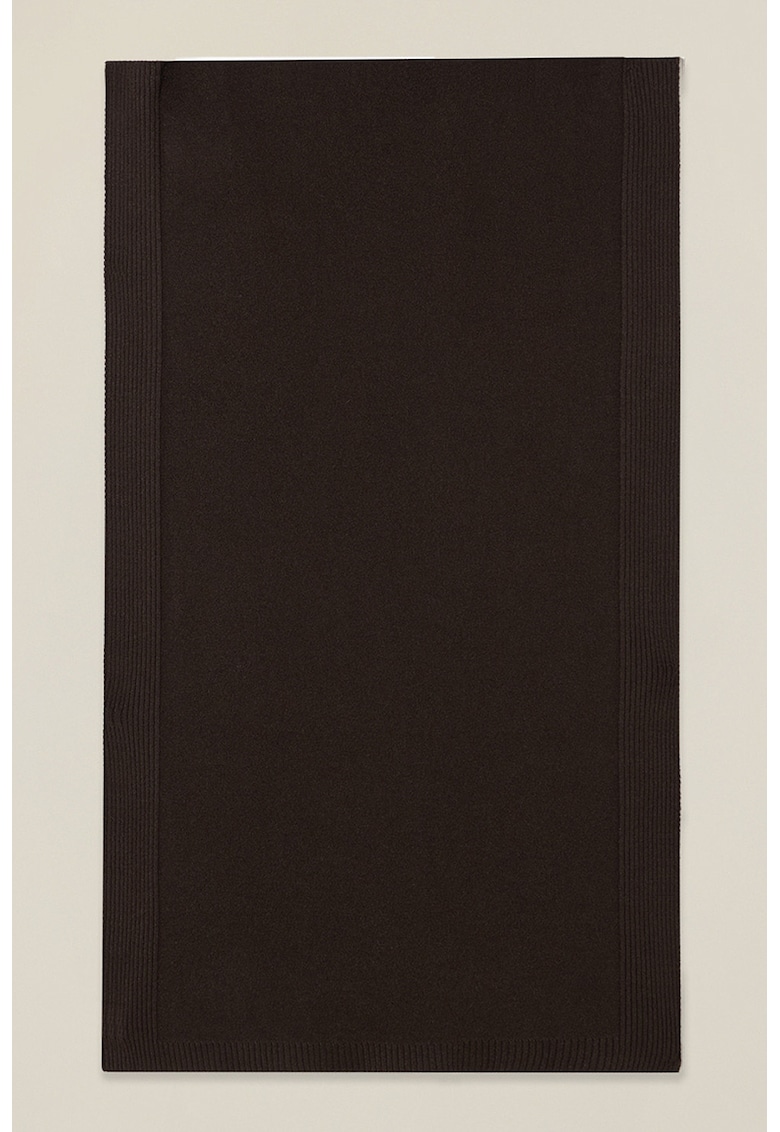 Fular striat cu model uni - Maro