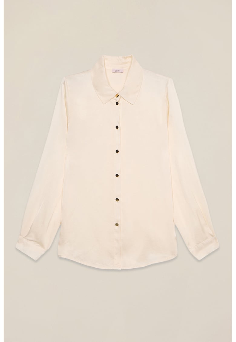 Camasa din satin cu nasturi contrastanti