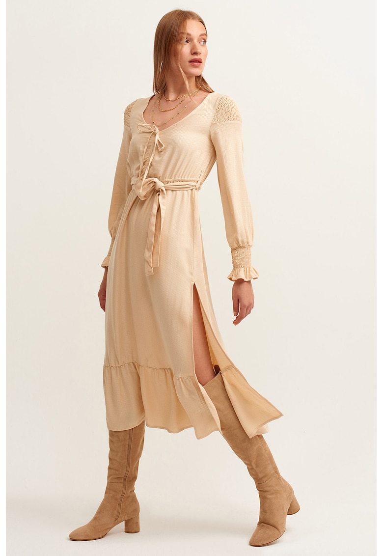 Rochie midi cu slituri laterale