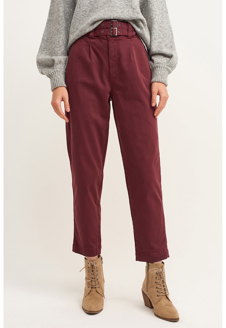 Pantaloni capri cu talie inalta