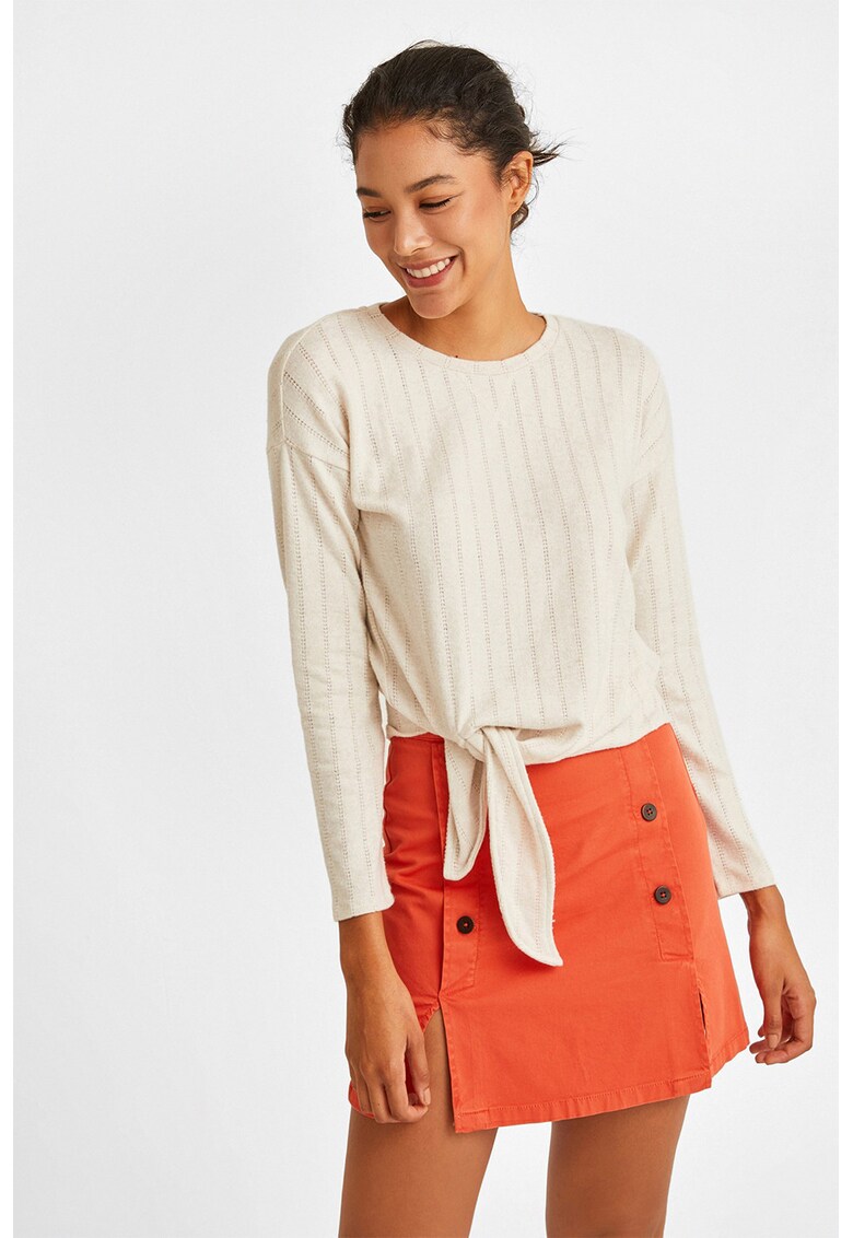 Pulover cu detaliu nod - Alb murdar