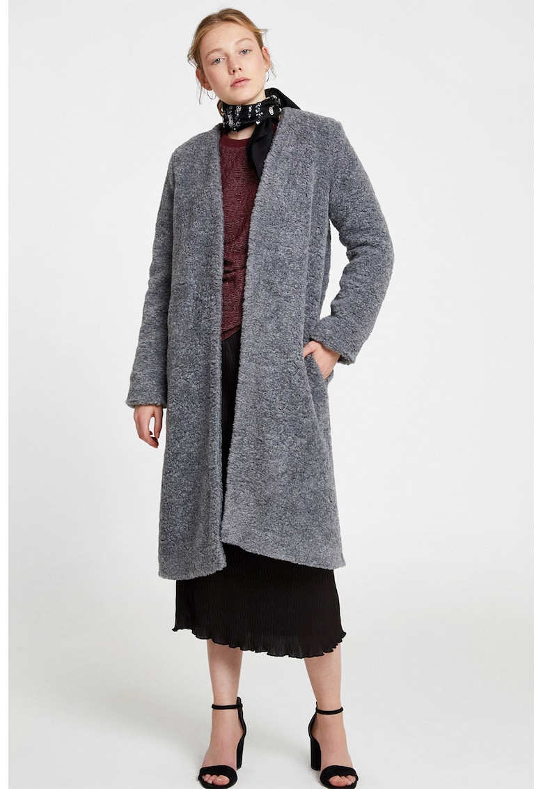 Palton din amestec de lana - fara inchidere
