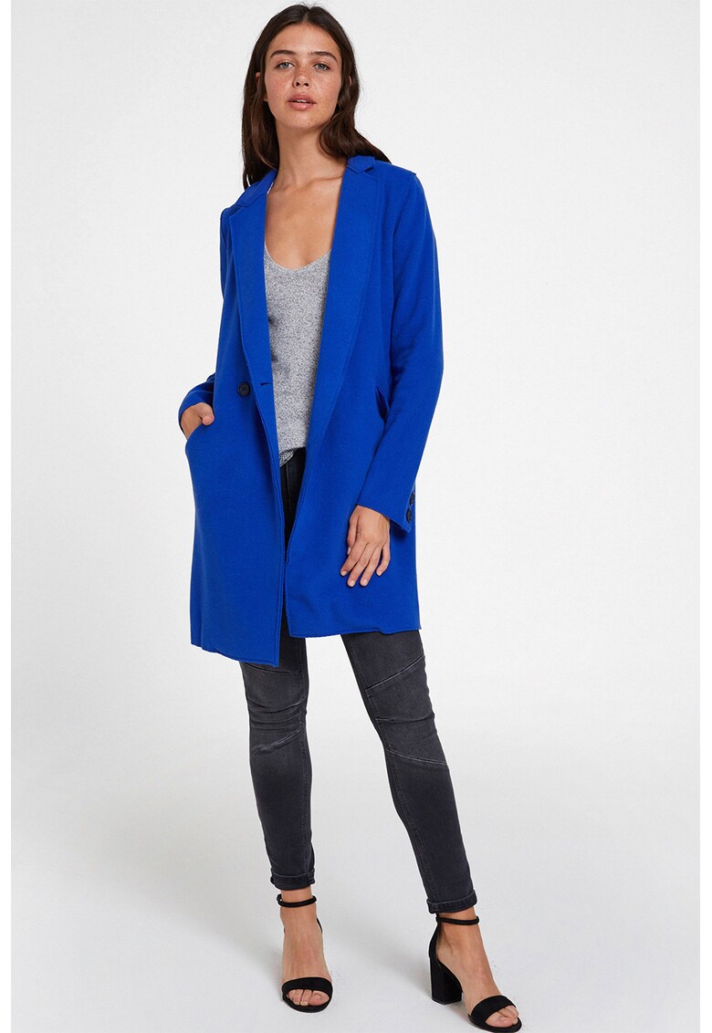 Palton regular fit uni - Albastru royal