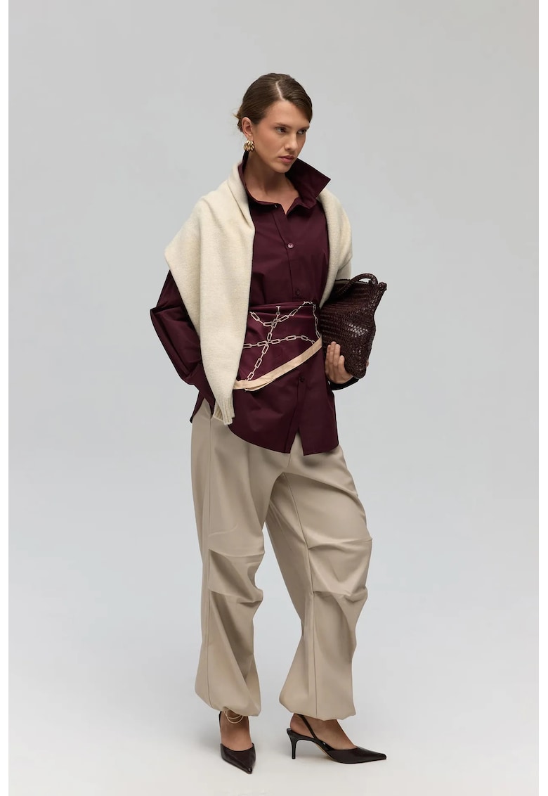 Pantaloni dama - MAI STUDIOS Dion - bej natural - textil -