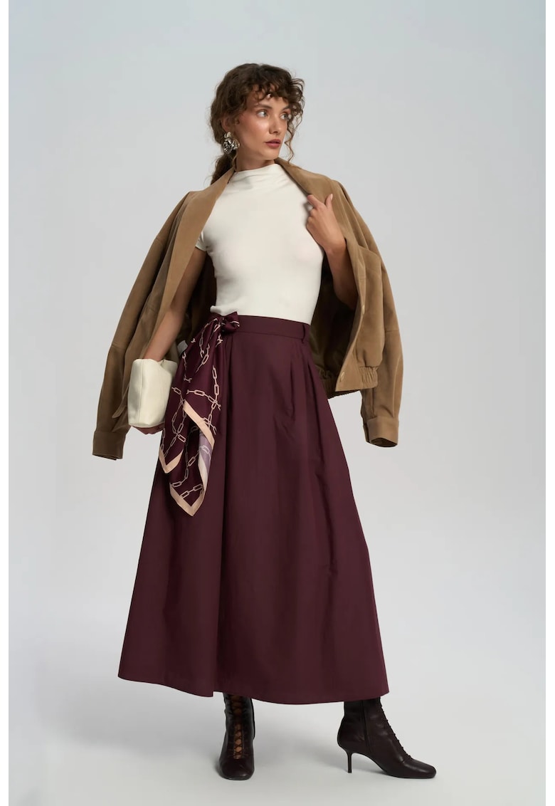 Fusta Fusta Maxi Rhea - rosu burgundy - textil