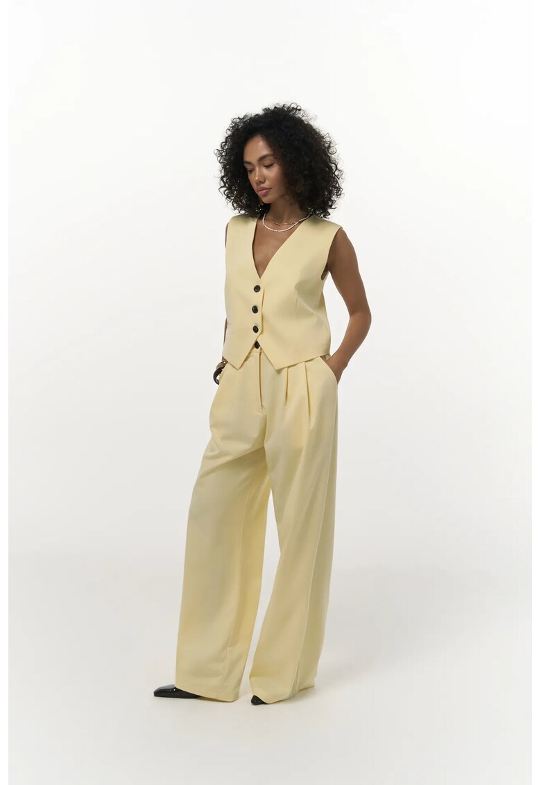 Pantaloni dama Kaylee Palazzo - Galben chihlimbar