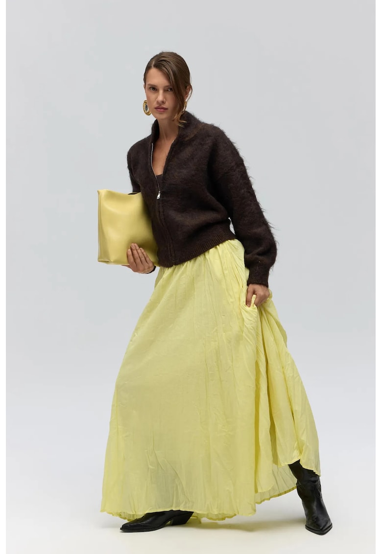 Fusta HiCCUP - lungi - galben chihlimbar - textil