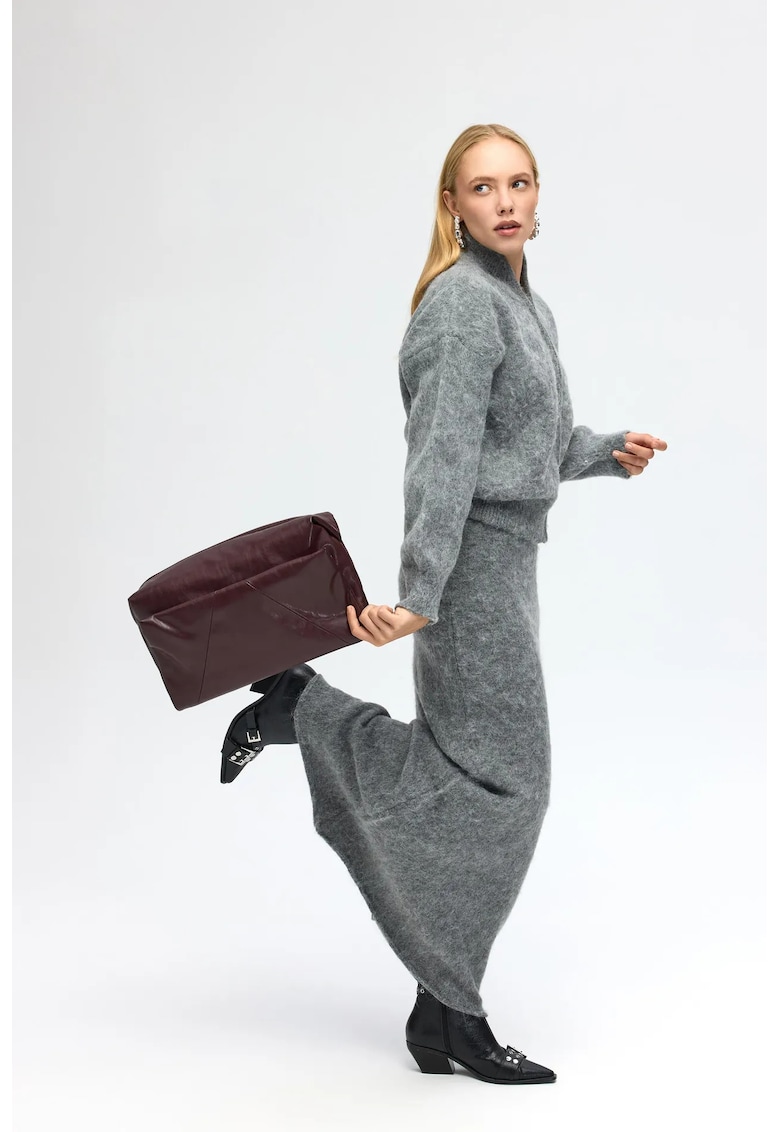 Fusta Fusta maxi tricotata - gri - tricot -