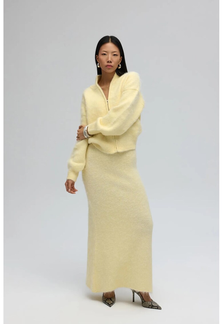 Fusta Fusta maxi tricotata - Galben chihlimbar - tricot -