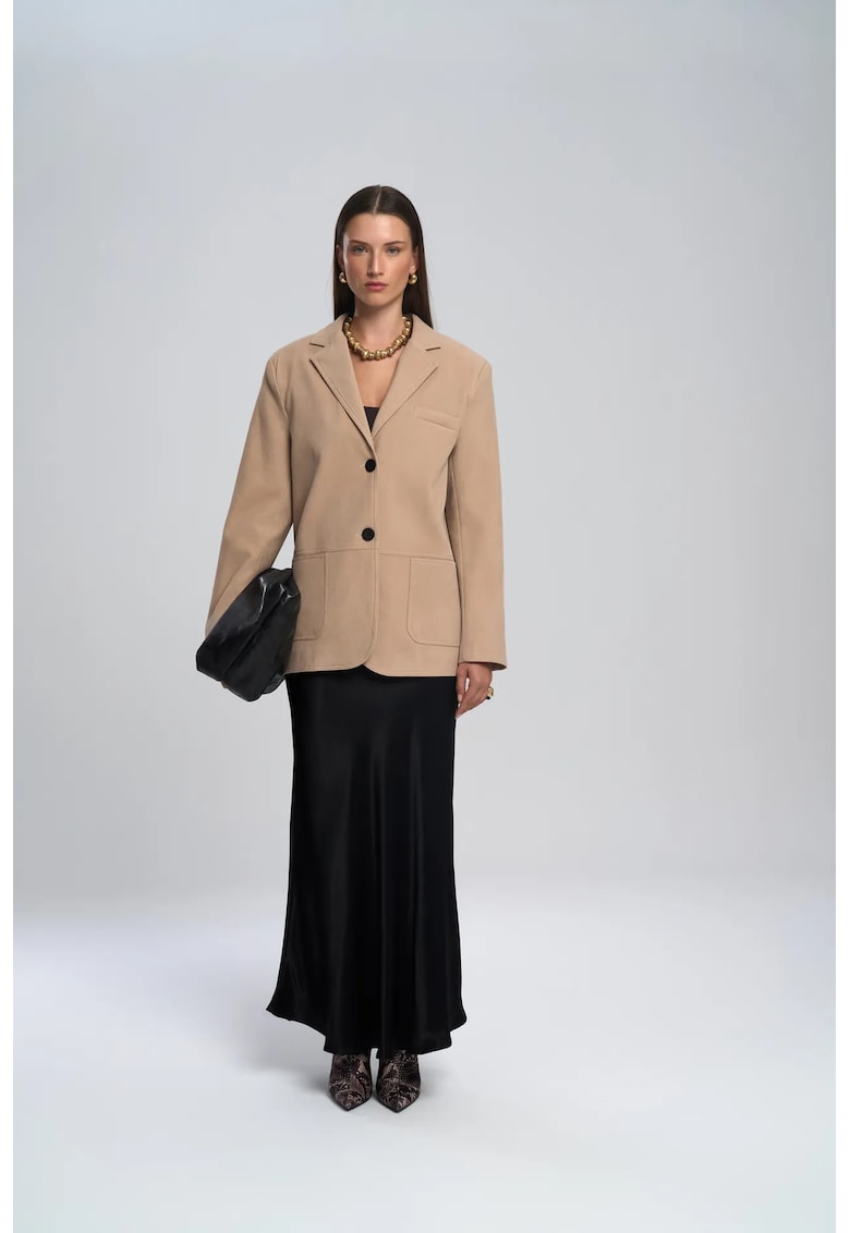 Fusta fusta maxi din satin - negru