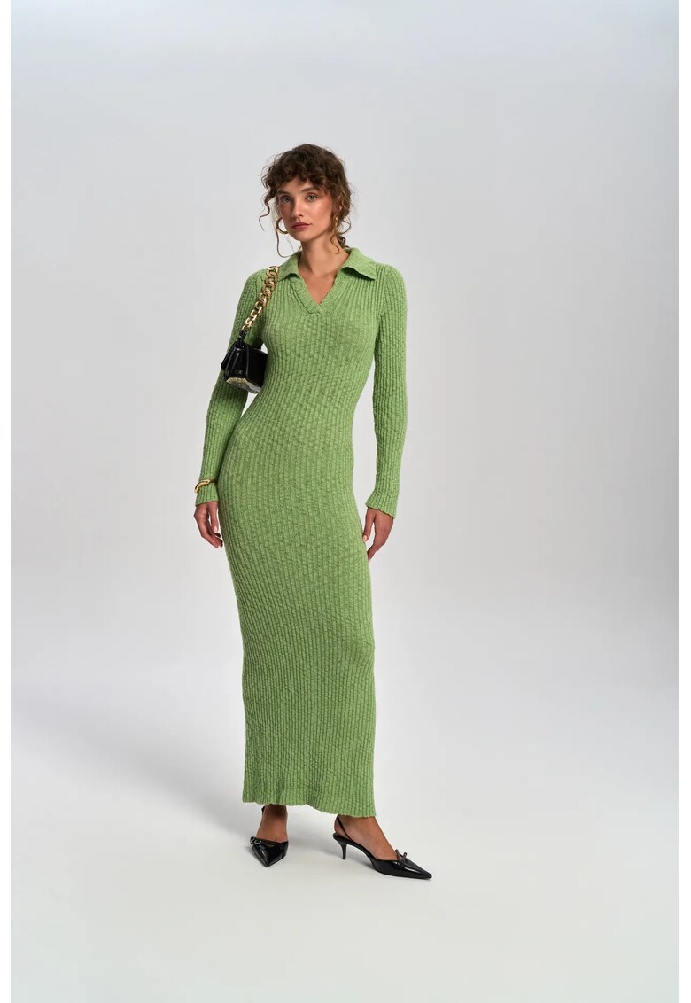 Rochie Maxi - tricot - verde -