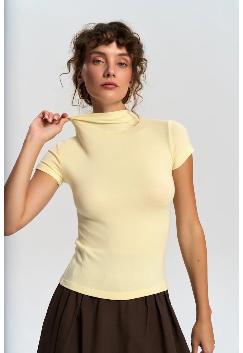 Tricou dama Anvers Crop galben chihlimbar