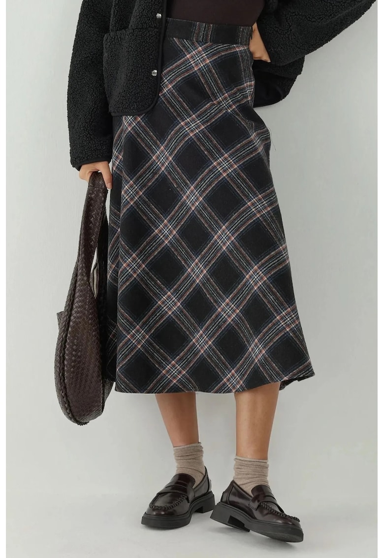 Fuste - Fusta Maxi A - bleumarin - textil