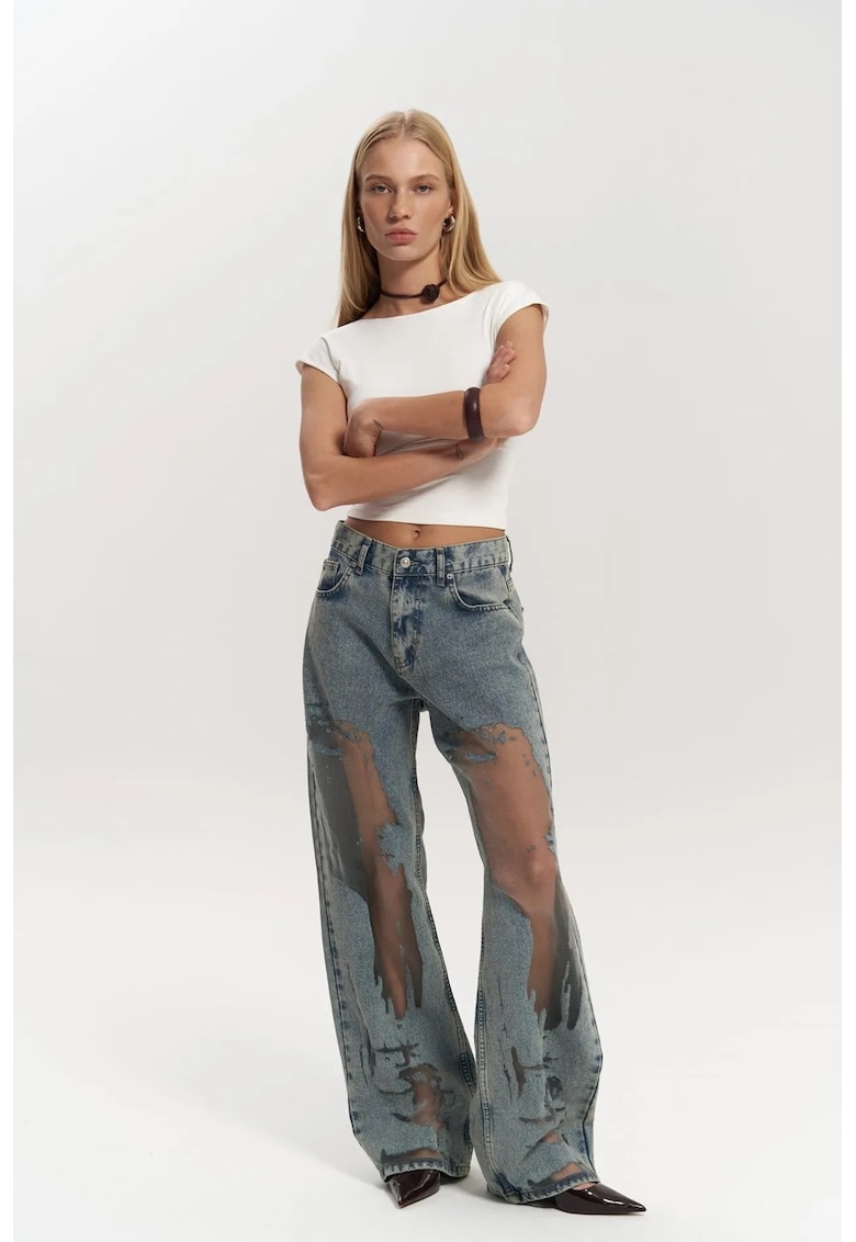 Pantaloni dama - Trixie Transparent Jean - Albastru Cerulean - denim