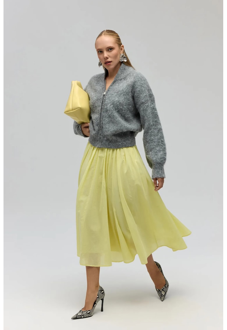 Fusta HiCCUP - Fusta plisata Amaya - Galben chihlimbar - textil