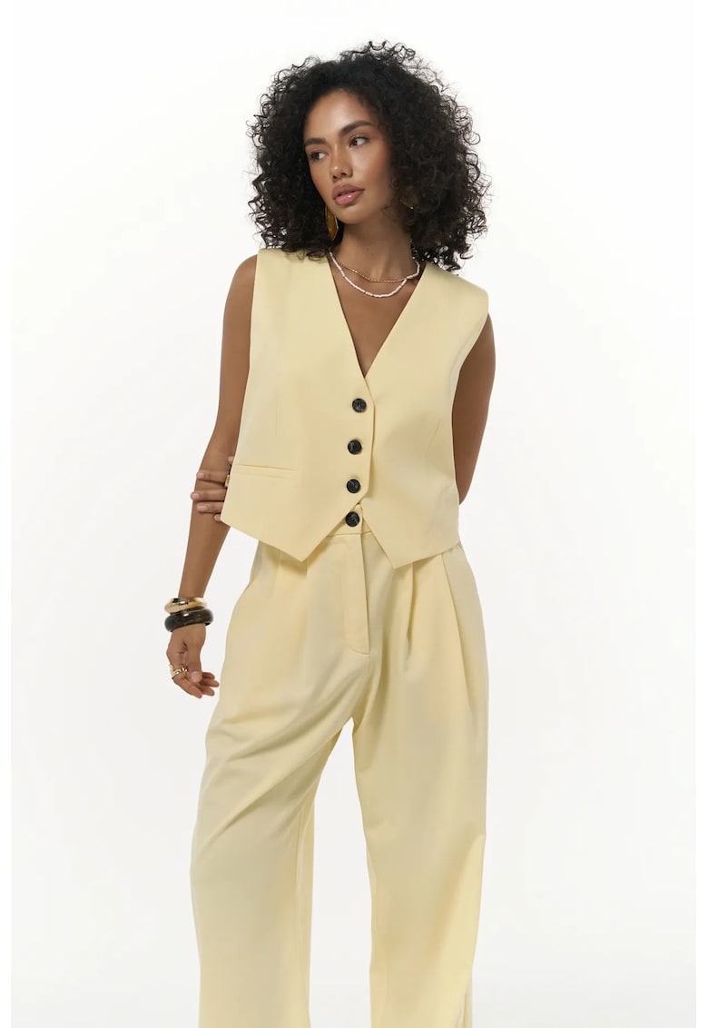 Vesta dama - Kaylee - galben chihlimbar - textil