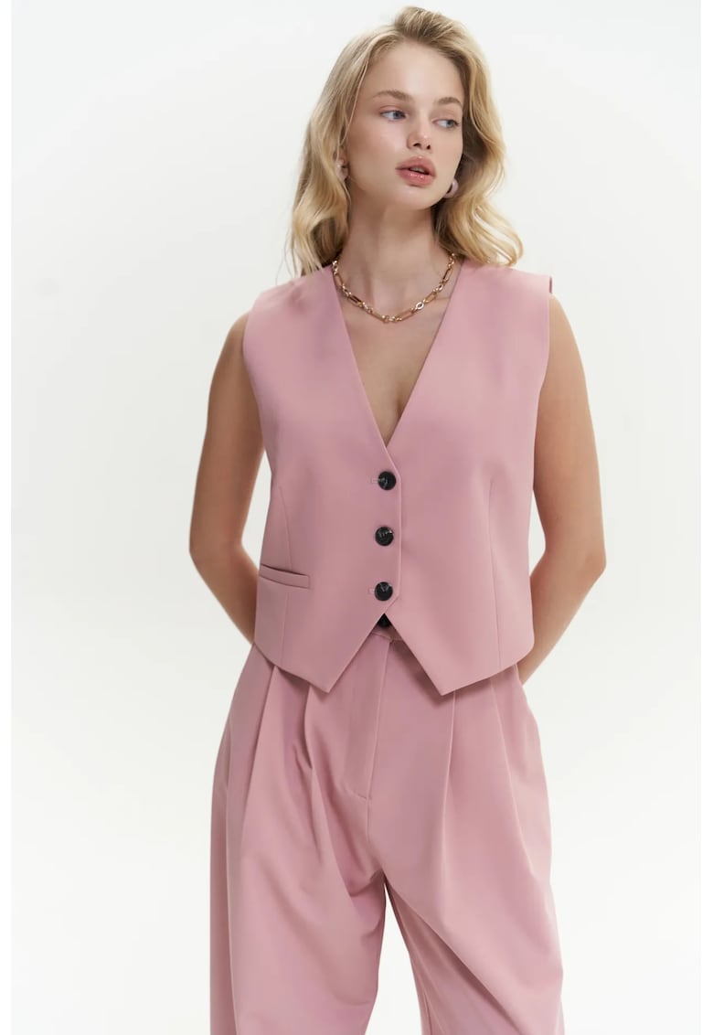 Vesta dama - Kaylee - roz garoafa - textil