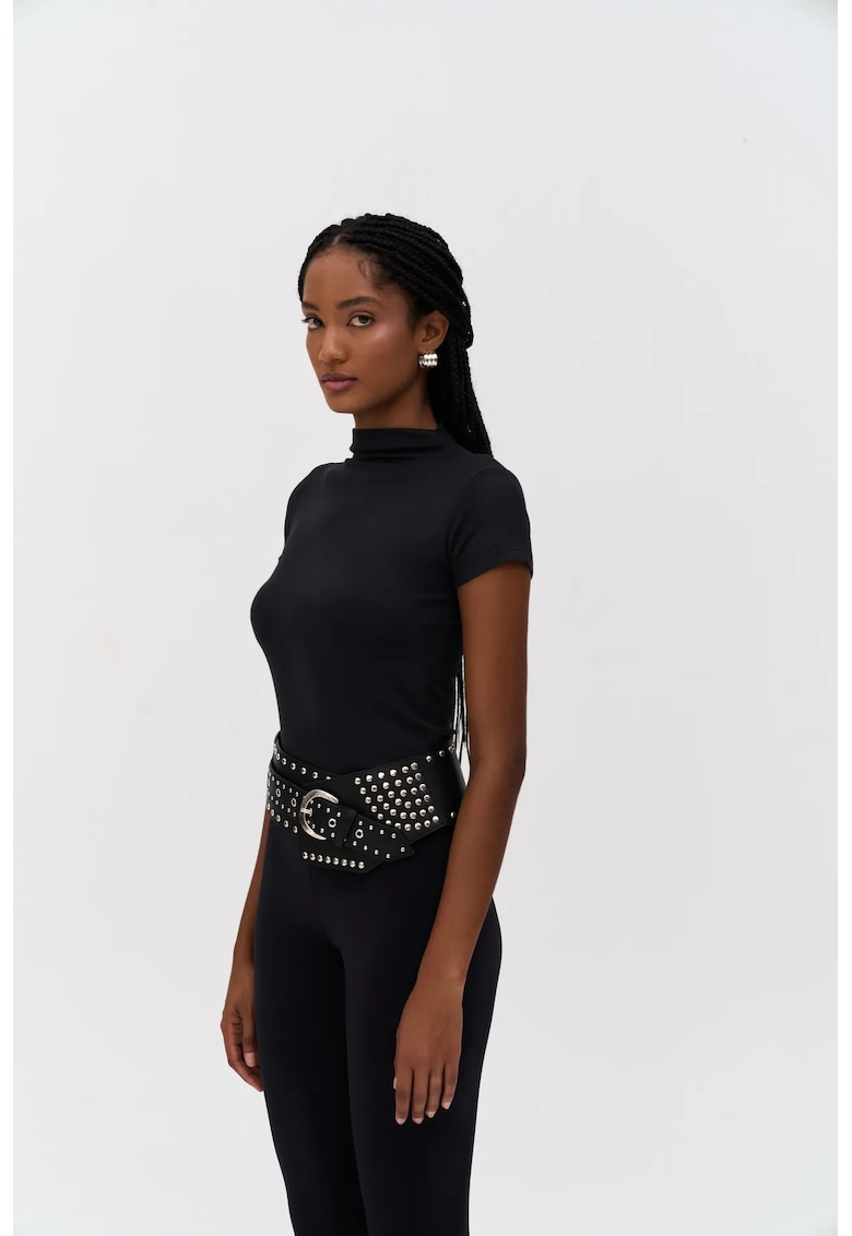 Tricou dama - Anvers Crop - negru - jerseu