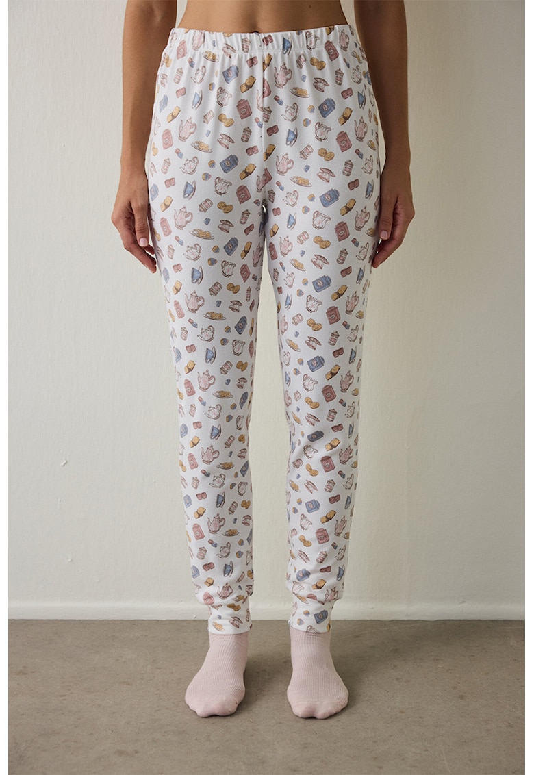 Pantaloni lungi de pijama cu imprimeu