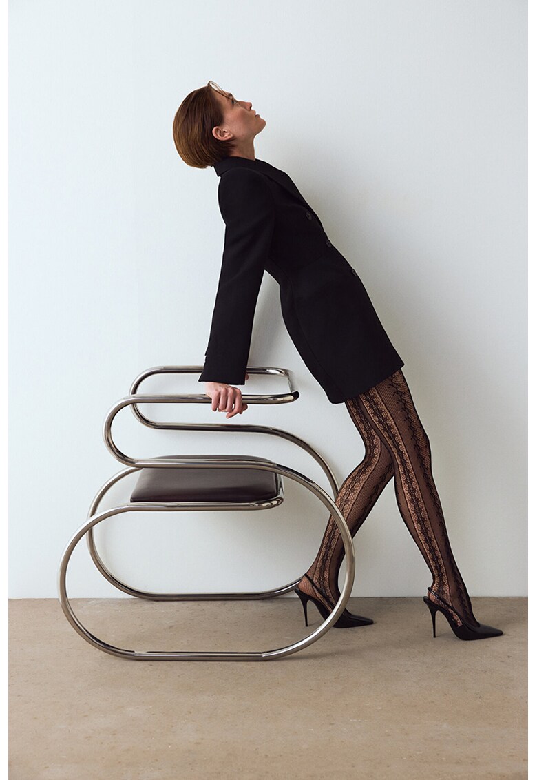 Dres-plasa cu model geometric Amelia - Negru