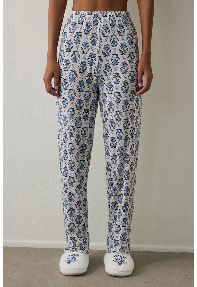 Pantaloni de pijama cu model - Alb/Albastru