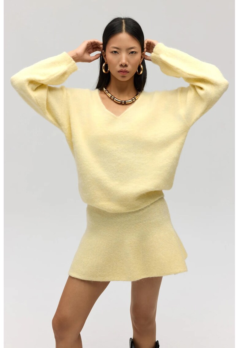 Pulover dama - Zerium - galben chihlimbar - tricot -