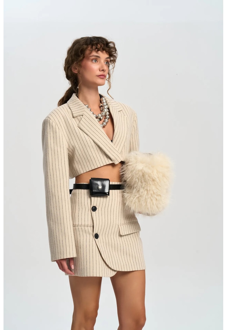 Set Jacheta-Fusta - MAI STUDIOS CO. - Bej Natural - Textil