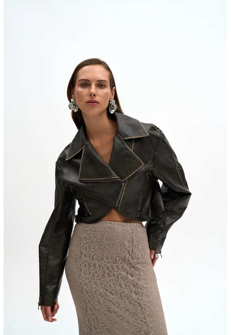 Jacheta pentru dama - Textil - Gri carbune