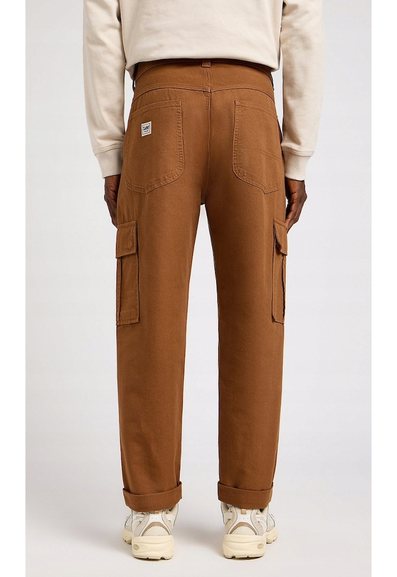 Pantaloni cargo relaxati - bumbac - maro -