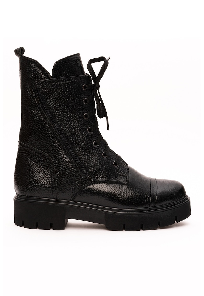 Ghete de piele cu captuseala cu blana