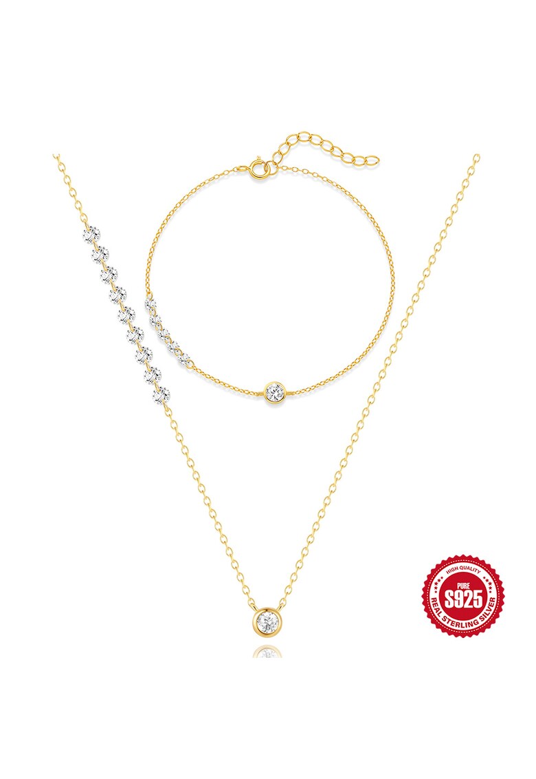 Set Colier si Bratara din Argint 925 - cu Zircon - 6106