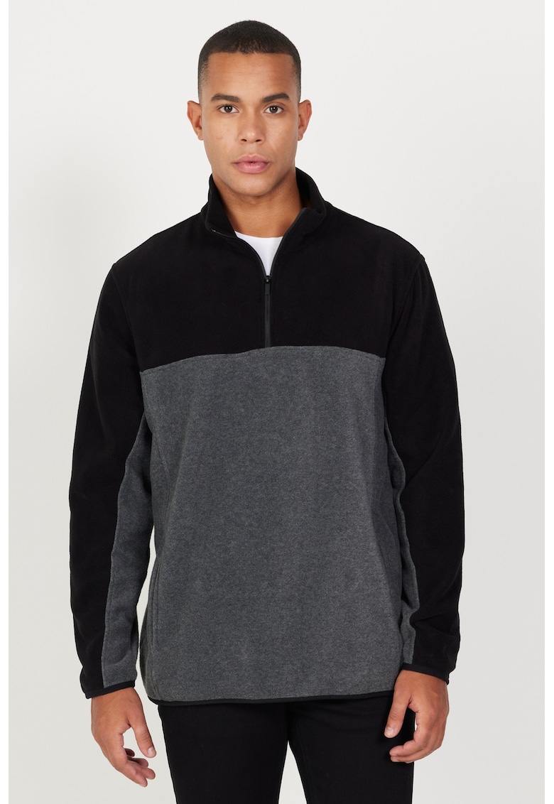 Bluza de trening din fleece cu fenta cu fermoar